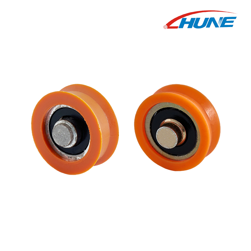 Plastik/nilon pulley galas dengan roller benang skru untuk pintu gelangsar